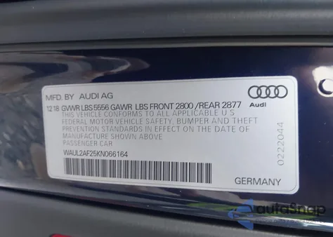 2019 Audi A6 55 Premium z USA, uszkodzony, nr VIN WAUL2AF25KN066164